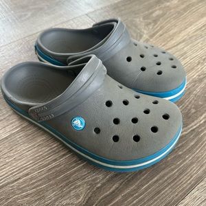 Gently used Gray Crocs, M4, W6
